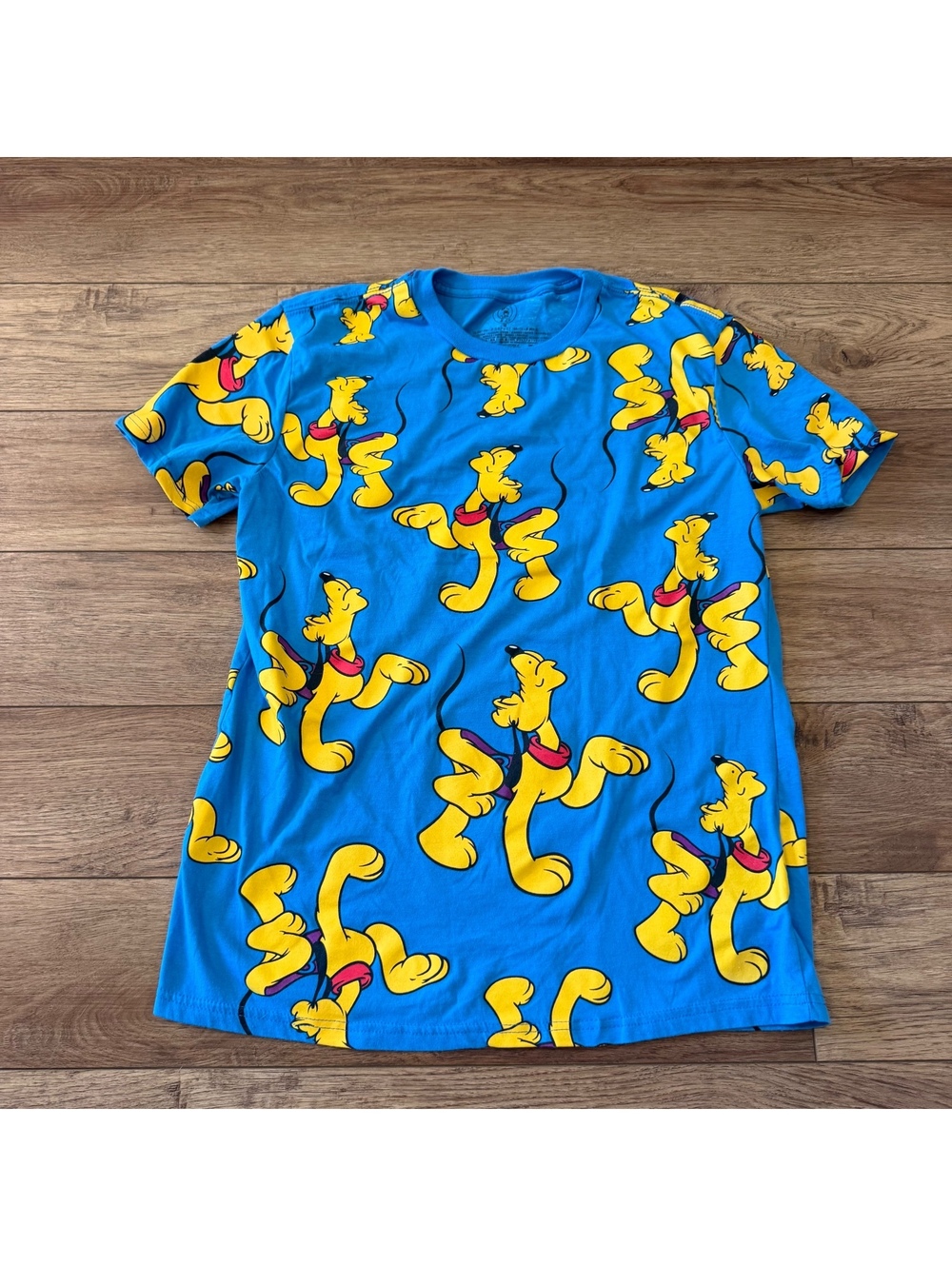 Disney Mickey & Co Pluto All Over Print Blue Shirt Med